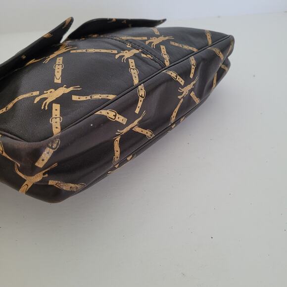 Longchamp Paris Signature Geniue Leather Clutch Brown Pouch Zip Around Bag - Picture 10 of 11